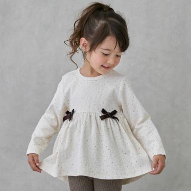 加絨 蝴蝶結 針織 長款上衣