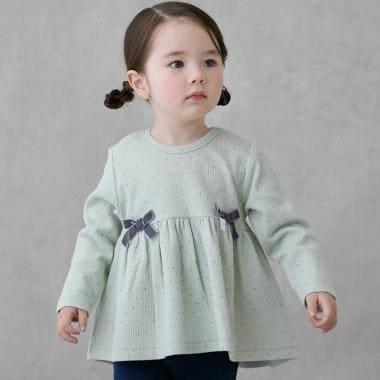 加絨 蝴蝶結 針織 長款上衣