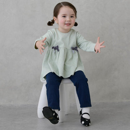 加絨 蝴蝶結 針織 長款上衣