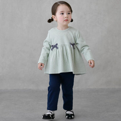 加絨 蝴蝶結 針織 長款上衣