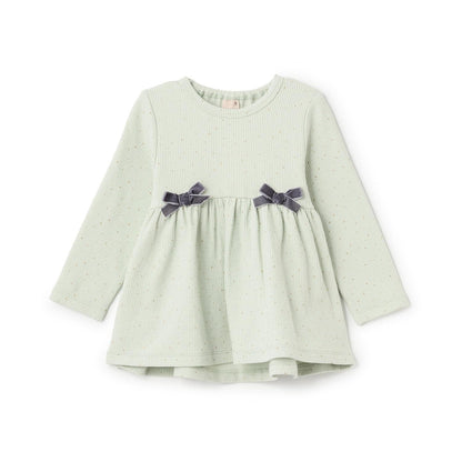 加絨 蝴蝶結 針織 長款上衣