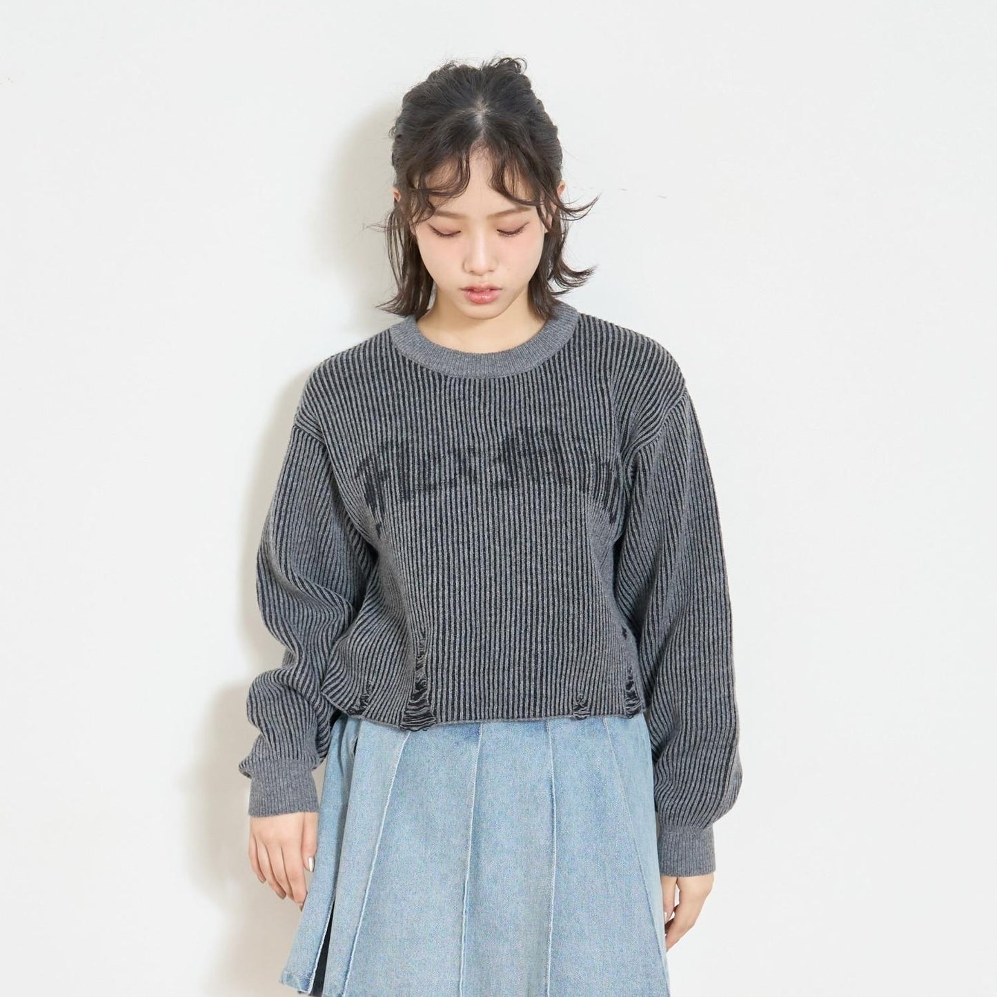 LTXC LOGO做舊設計 針織上衣