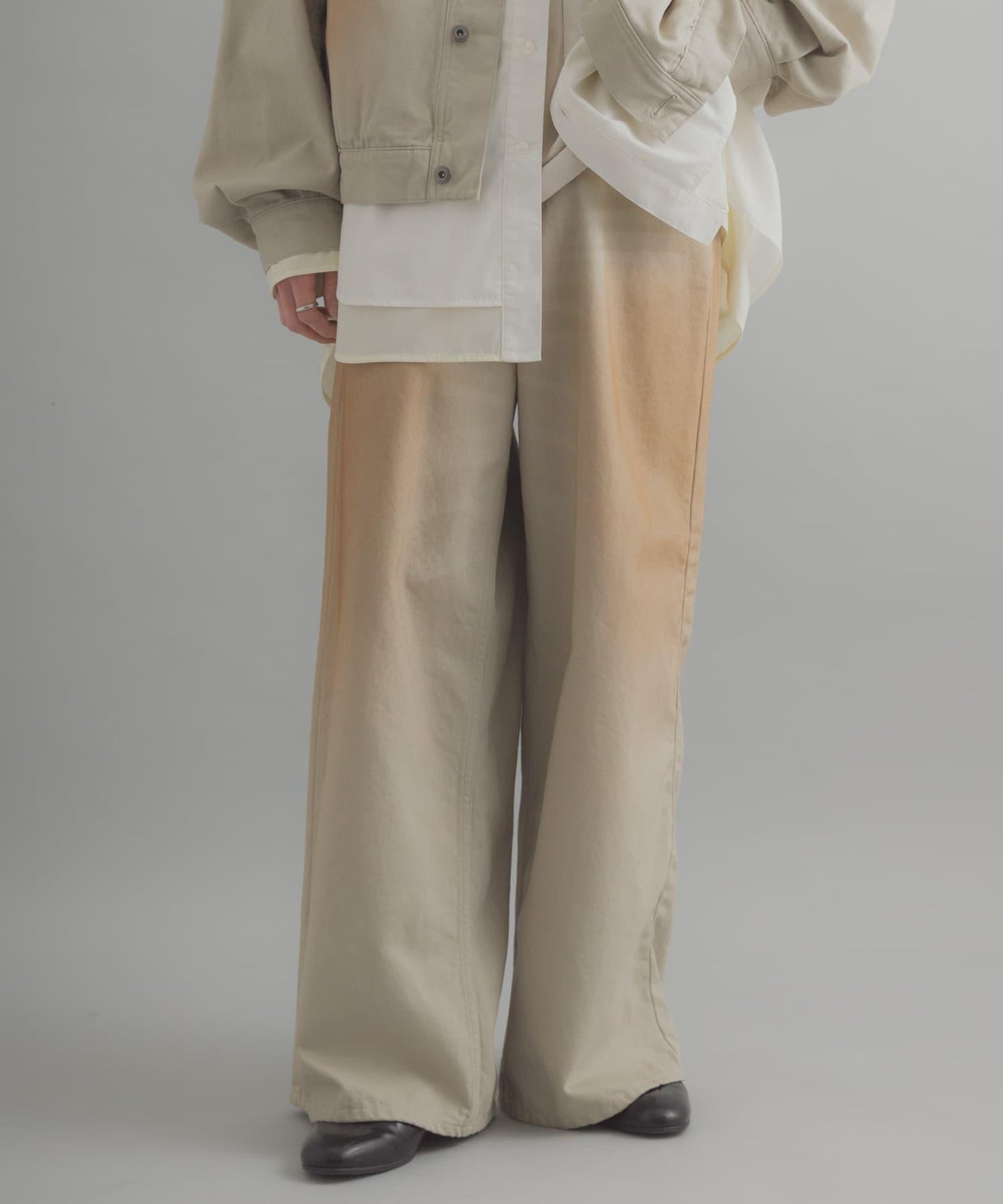 復古風牛仔寬腿褲