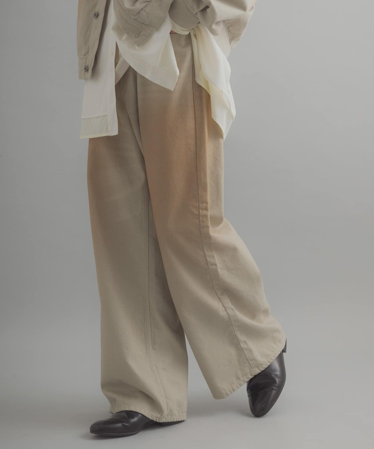 復古風牛仔寬腿褲