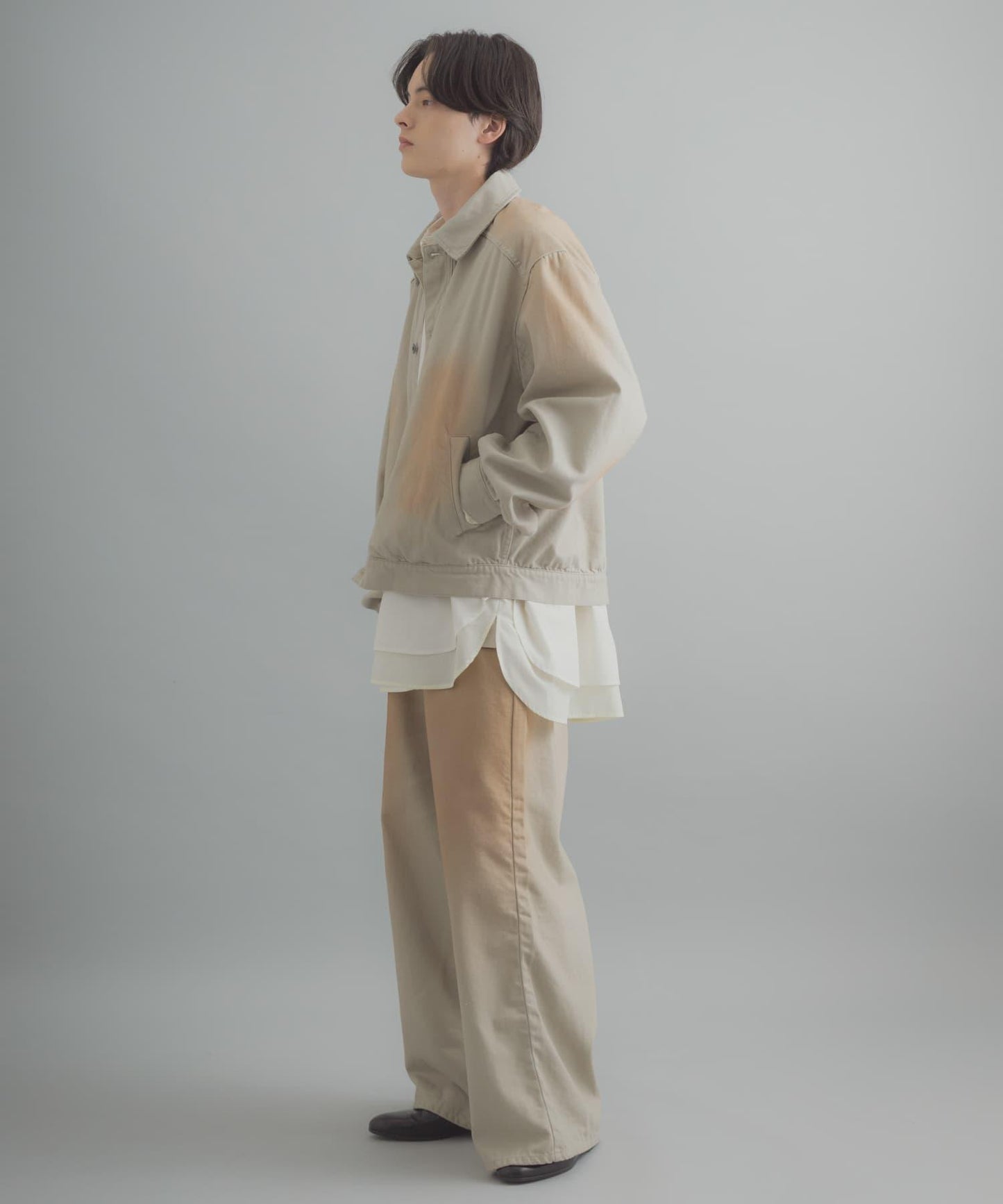 復古風牛仔寬腿褲