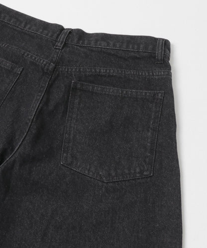 復古風牛仔寬腿褲