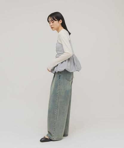 泡泡吊帶套裝上衣