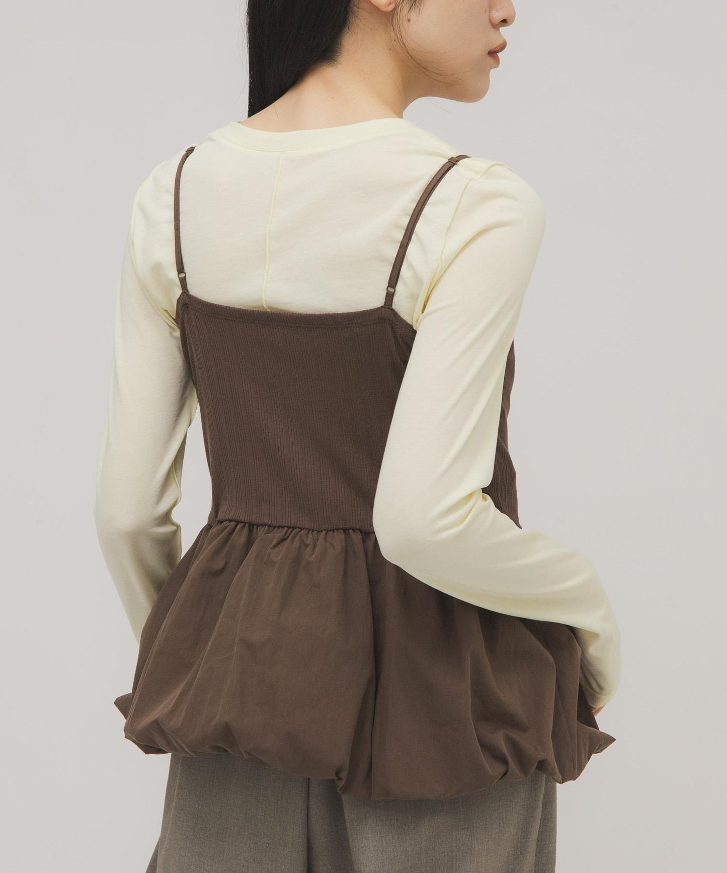 泡泡吊帶套裝上衣