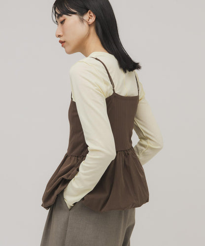 泡泡吊帶套裝上衣