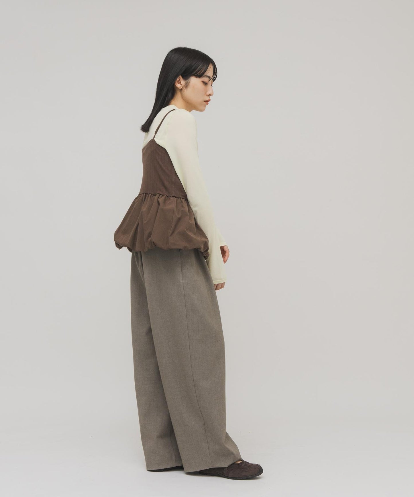 泡泡吊帶套裝上衣