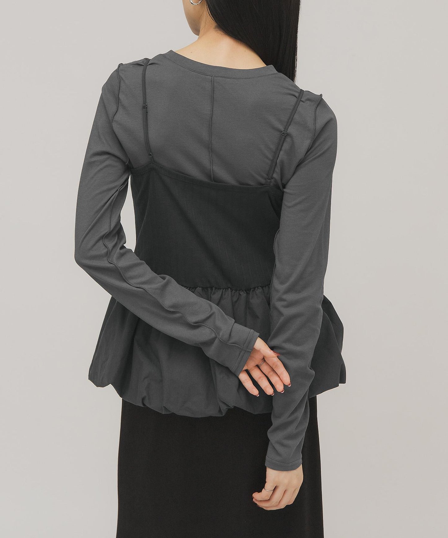 泡泡吊帶套裝上衣