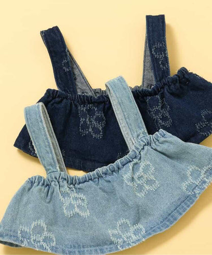 花卉牛仔設計 背心上衣