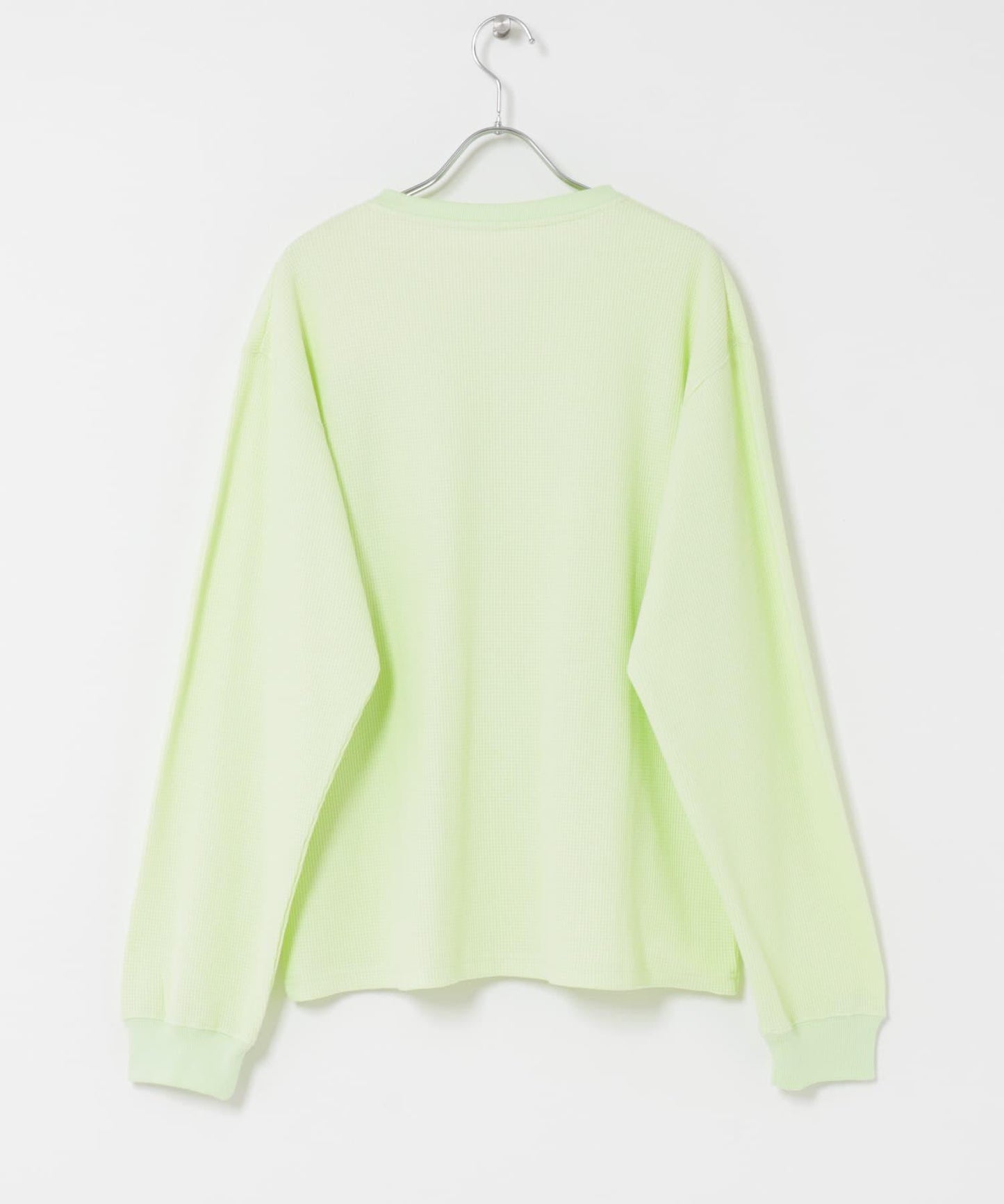 華夫格面料亨利領長袖T恤