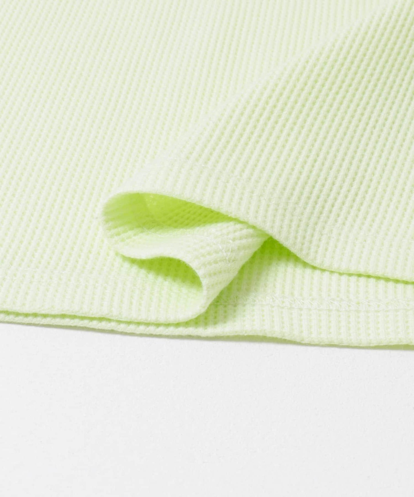 華夫格面料亨利領長袖T恤