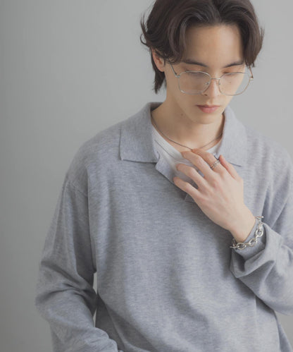 開領長袖針織上衣