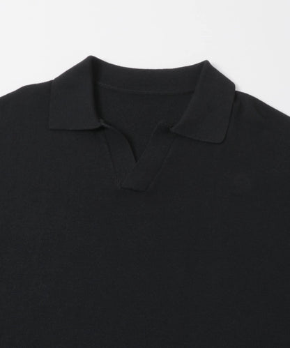 開領長袖針織上衣