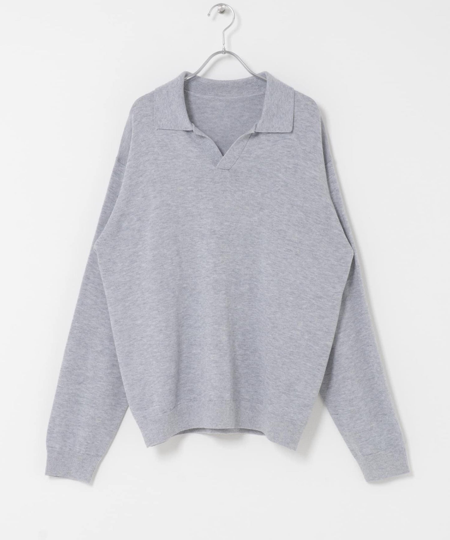 開領長袖針織上衣