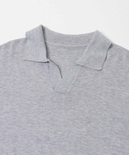 開領長袖針織上衣