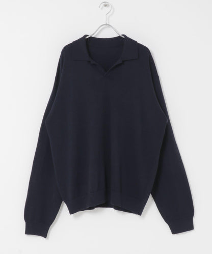 開領長袖針織上衣