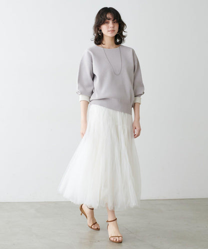 袖裡配色 前後雙穿 羅紋針織 針織上衣