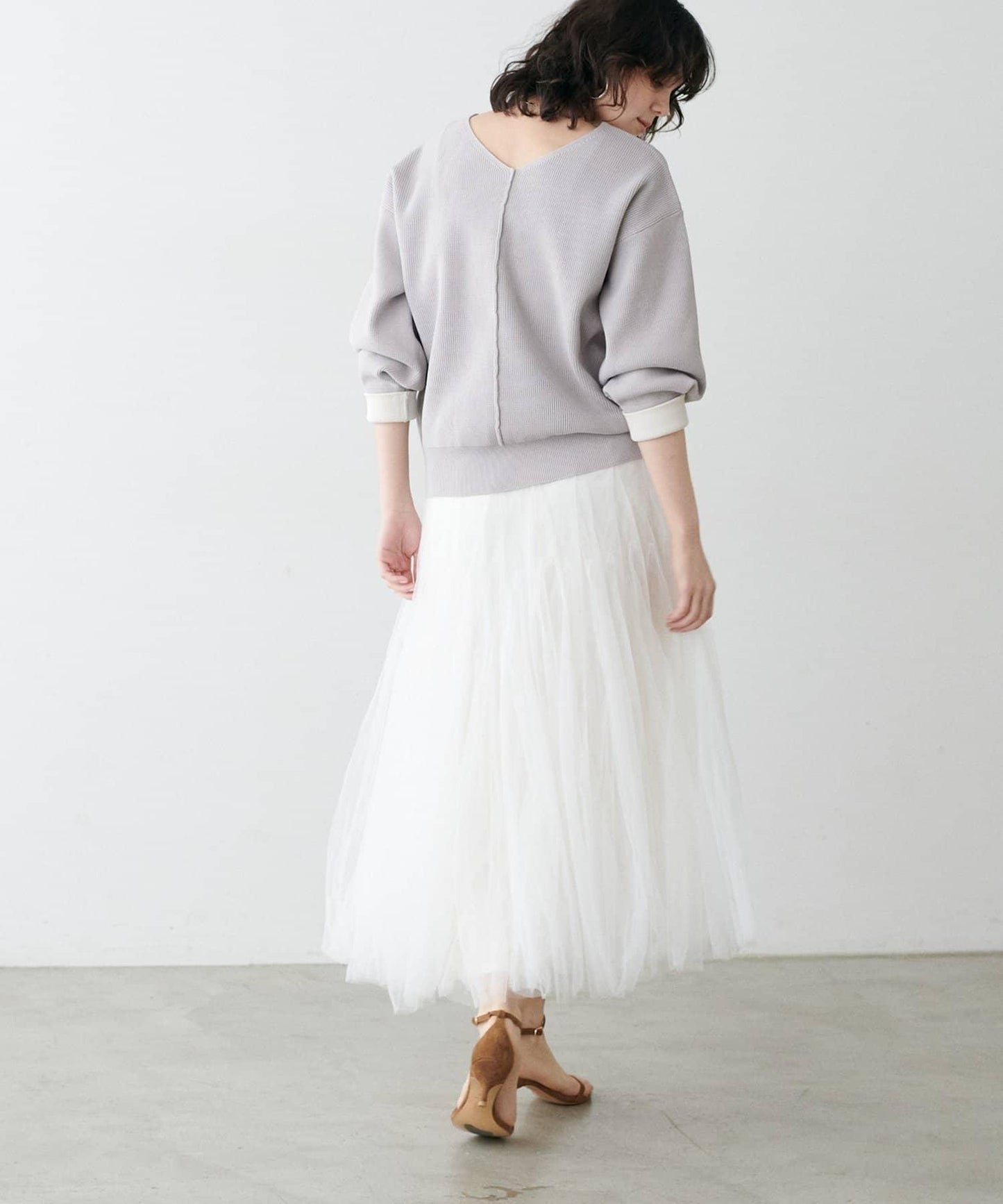 袖裡配色 前後雙穿 羅紋針織 針織上衣