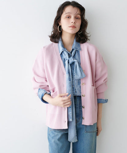 拼色金色紐釦針織開衫