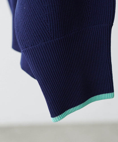 袖裡配色 前後雙穿 羅紋針織 針織上衣