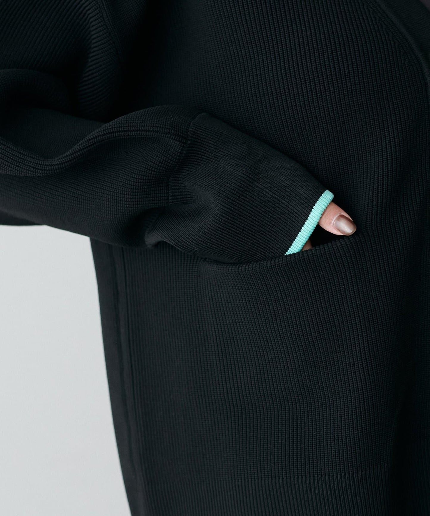 拼色金色紐釦針織開衫