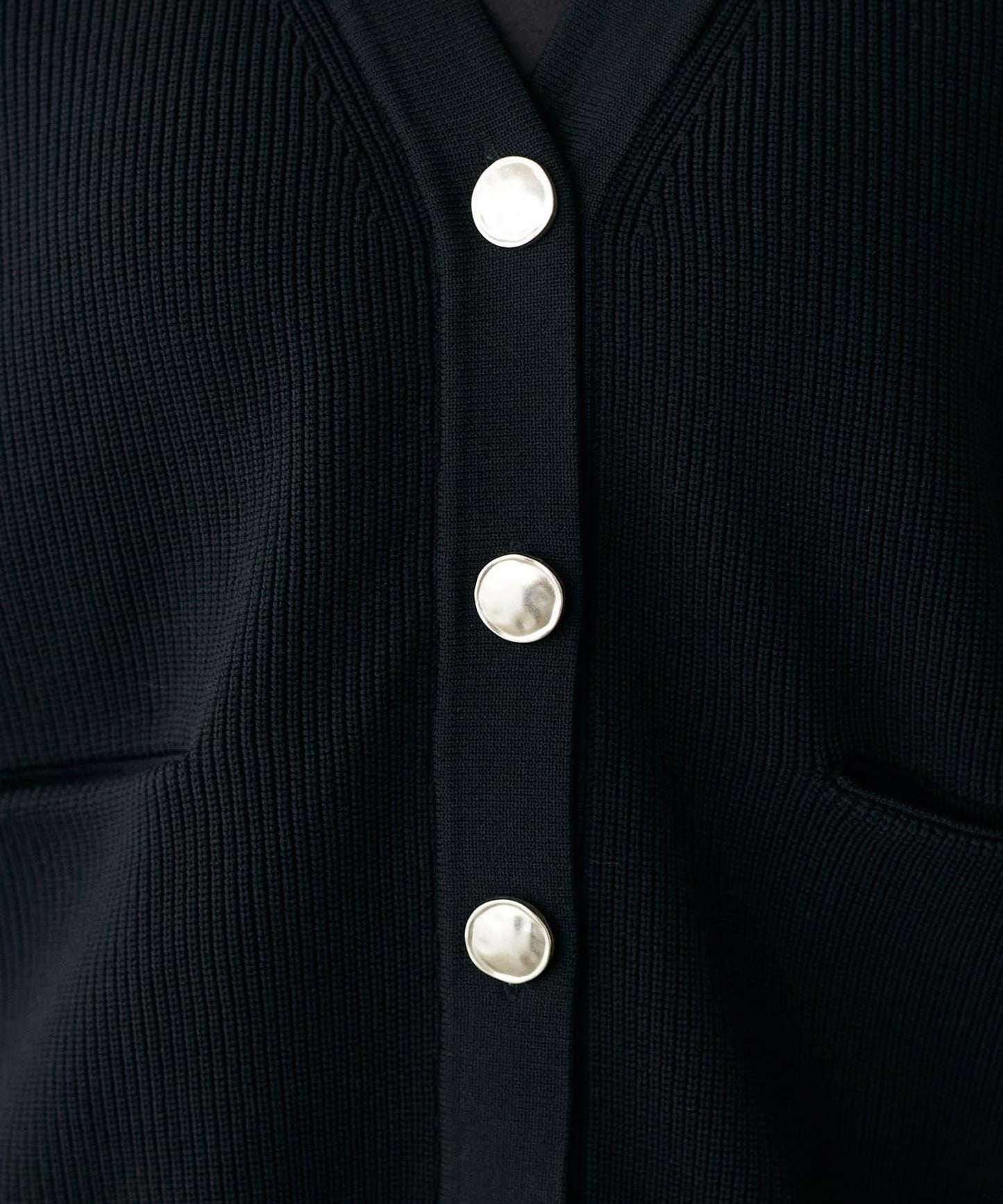 拼色金色紐釦針織開衫