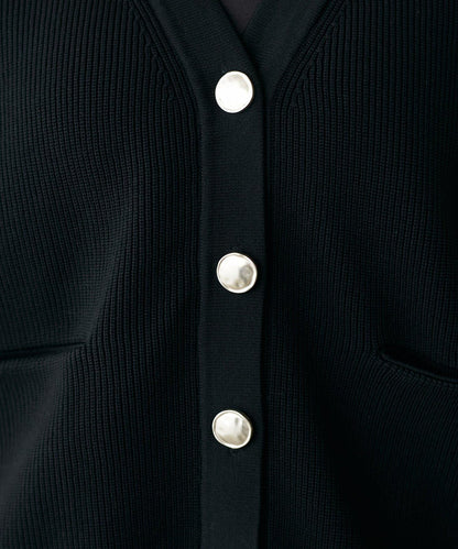 拼色金色紐釦針織開衫