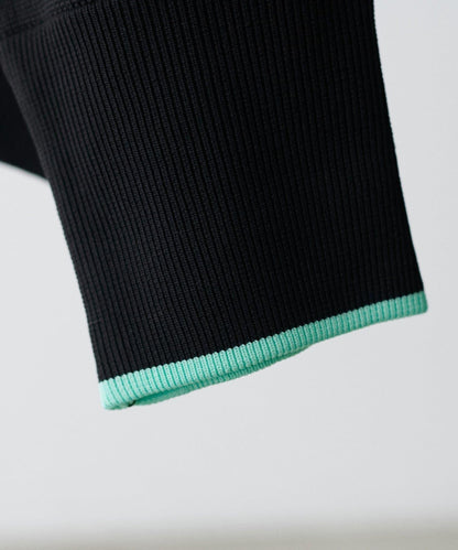 拼色金色紐釦針織開衫