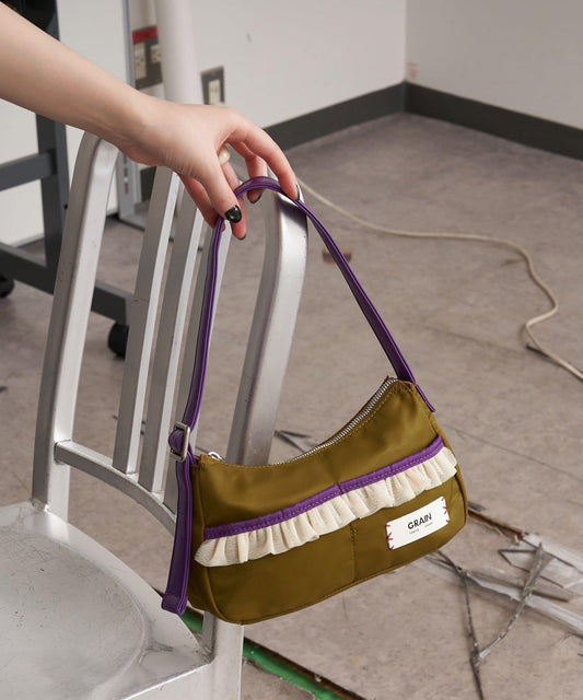 GRAIN/グレイン 網紗荷葉邊設計 單手柄包