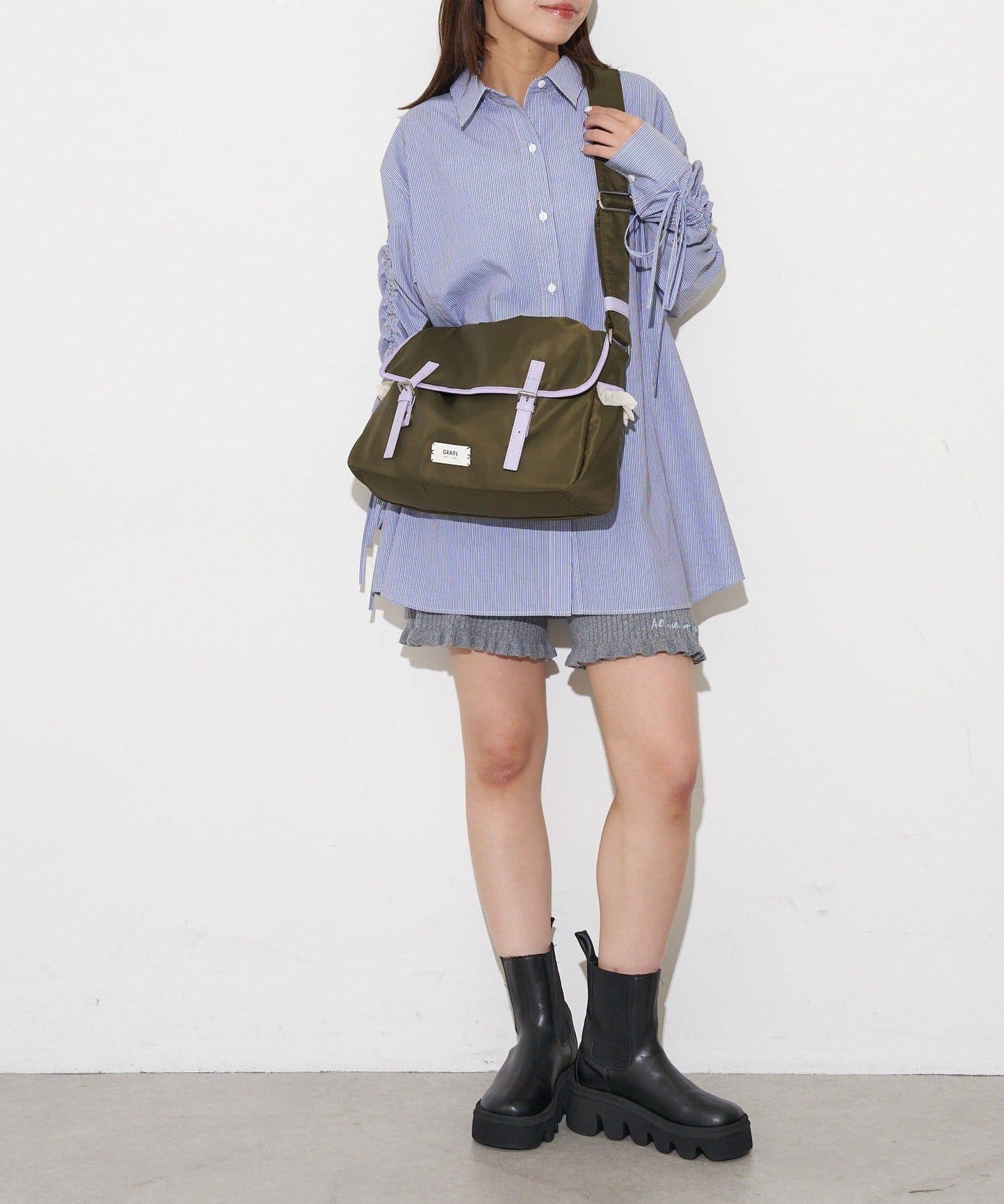 網紗荷葉邊 郵差包