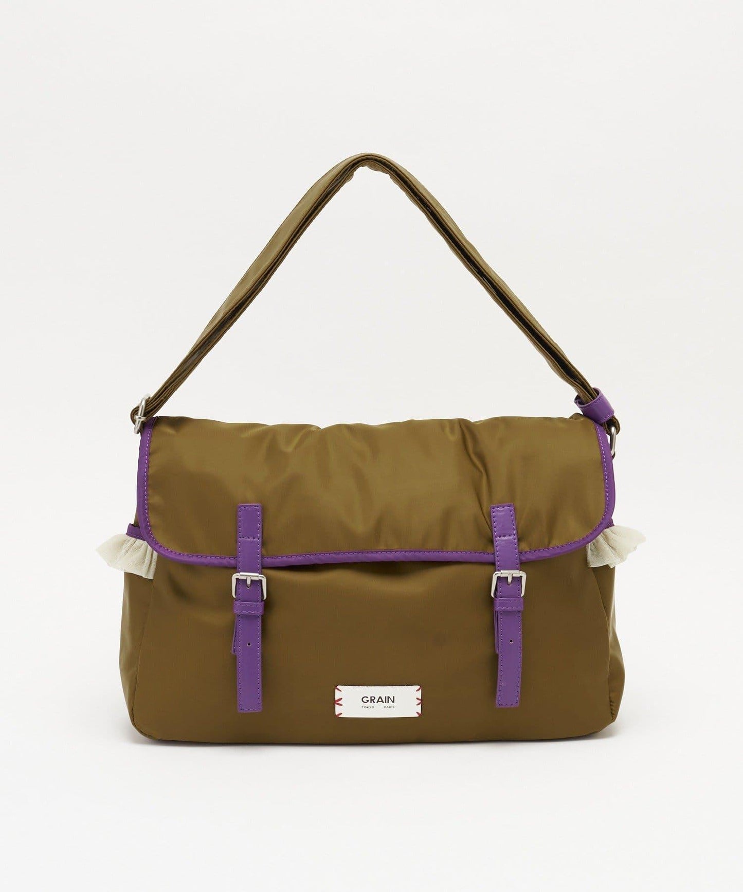 網紗荷葉邊 郵差包