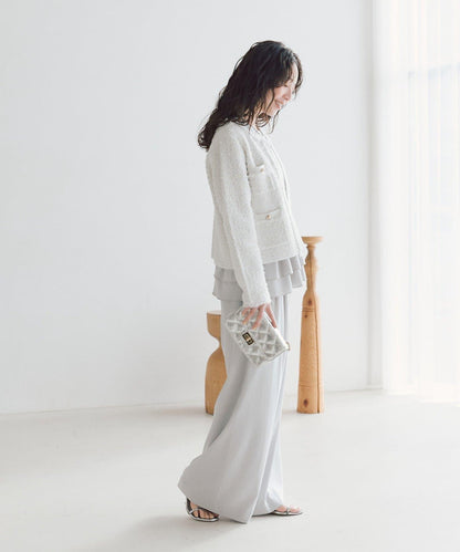 可成套搭配 花呢紋理 針織 夾克式開衫