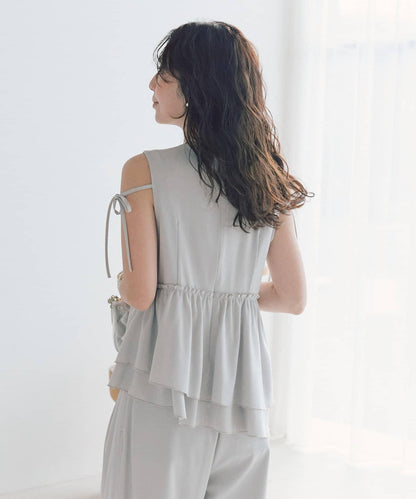 不對稱荷葉邊襯衫