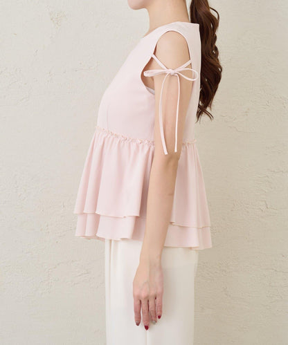 不對稱荷葉邊襯衫