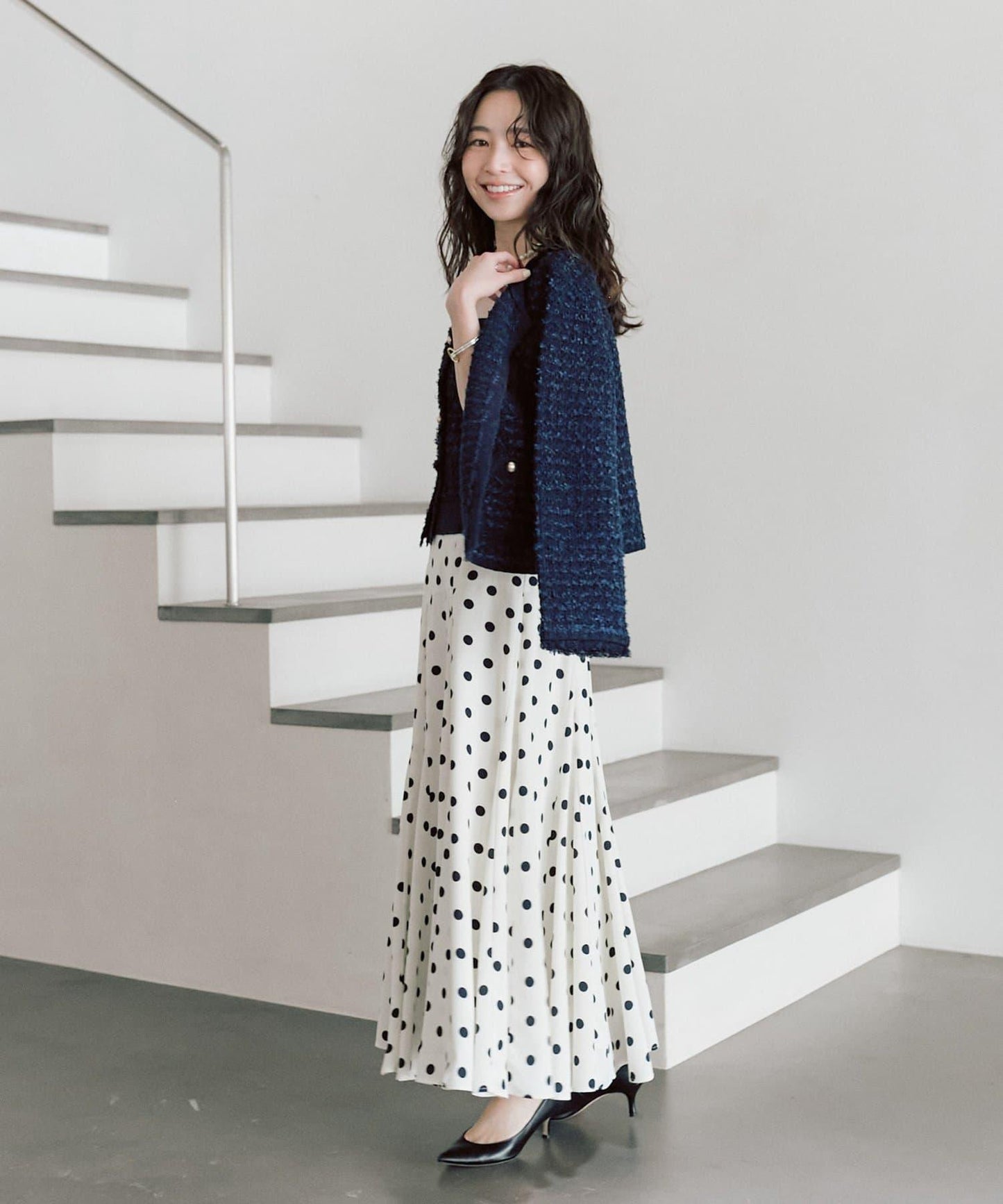 可成套搭配 花呢紋理 針織 夾克式開衫