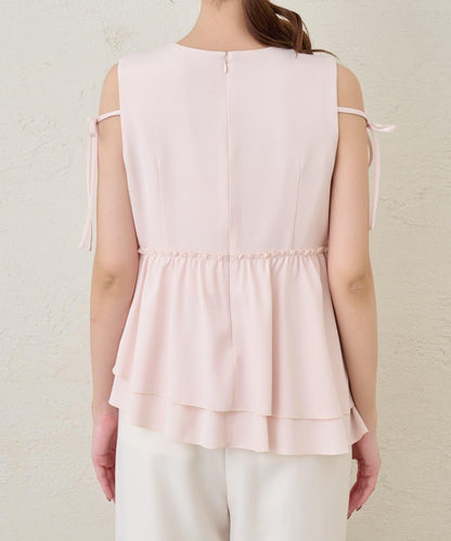 不對稱荷葉邊襯衫