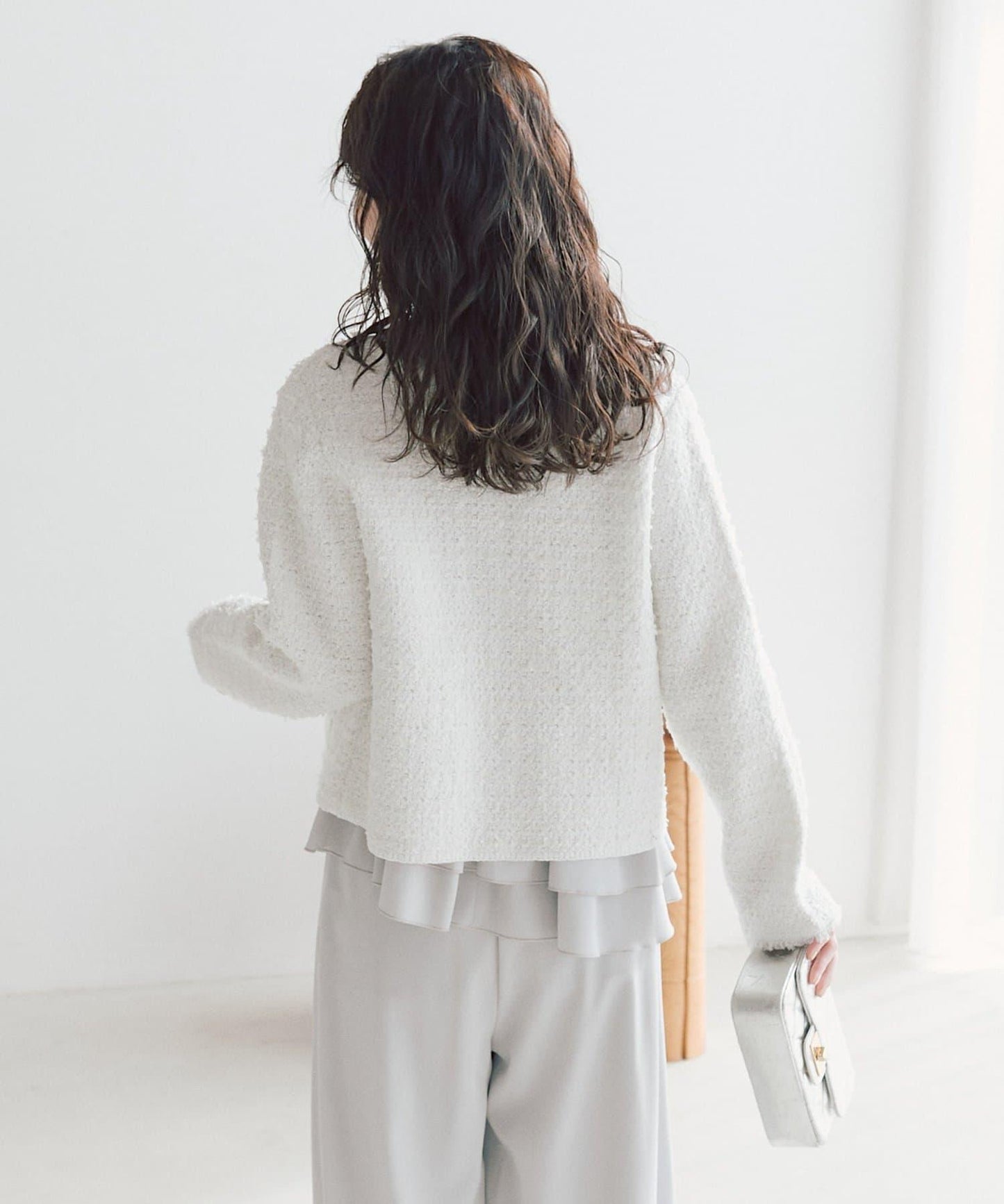 可成套搭配 花呢紋理 針織 夾克式開衫