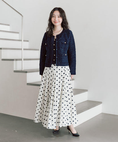 可成套搭配 花呢紋理 針織 夾克式開衫