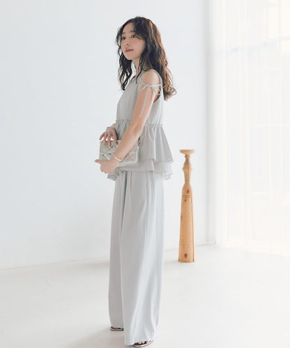 不對稱荷葉邊襯衫