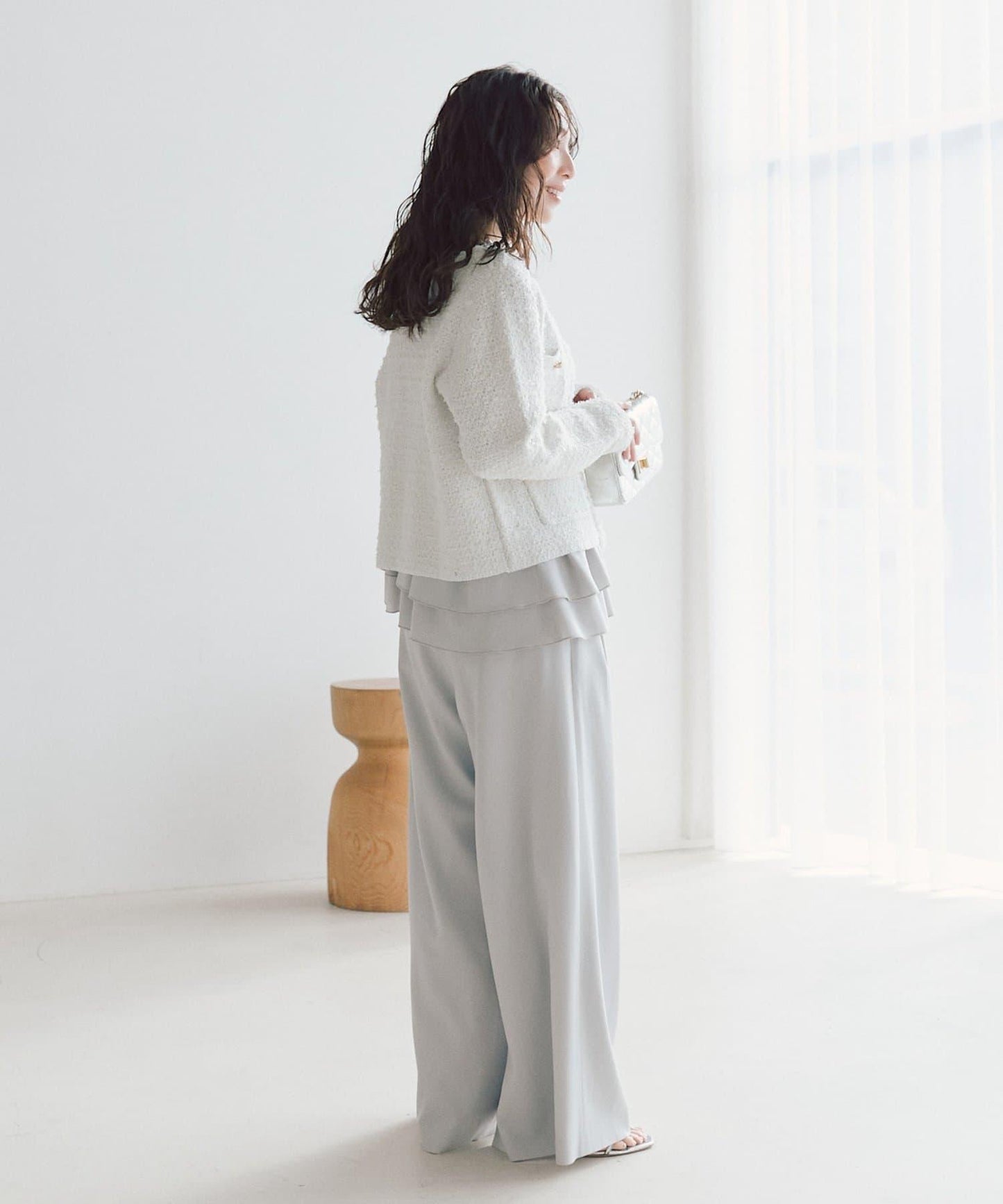 可成套搭配 花呢紋理 針織 夾克式開衫