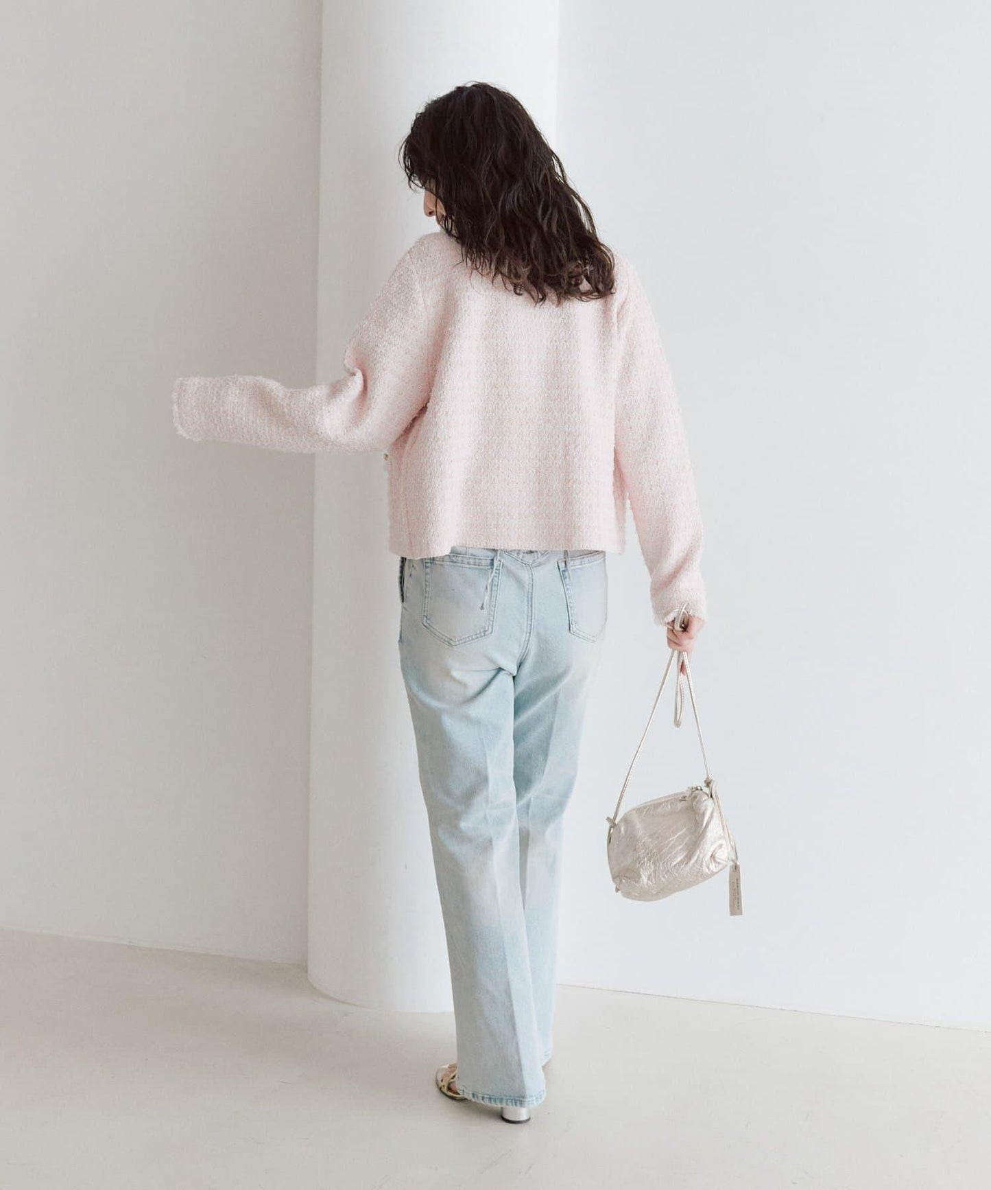 可成套搭配 花呢紋理 針織 夾克式開衫