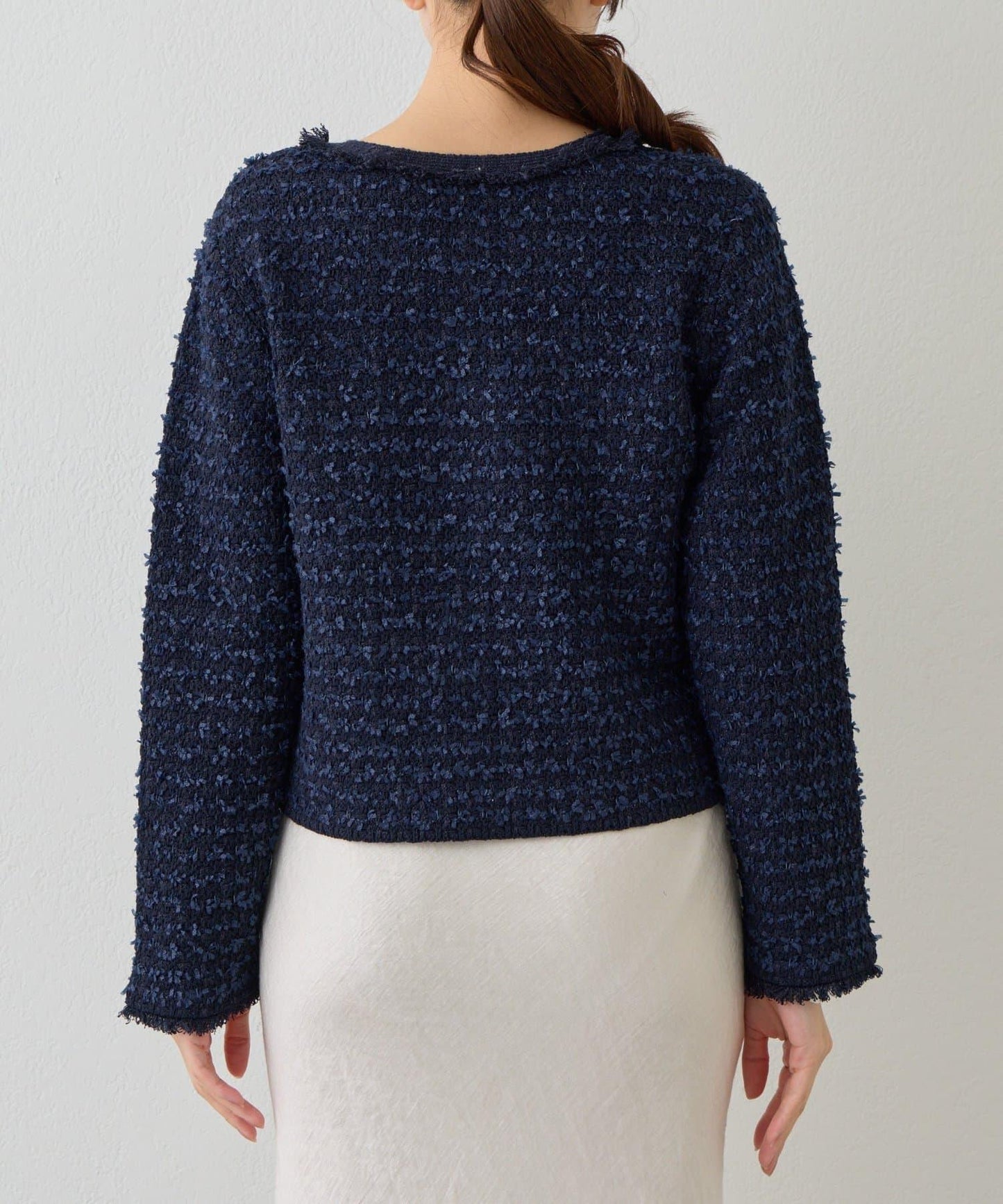 可成套搭配 花呢紋理 針織 夾克式開衫