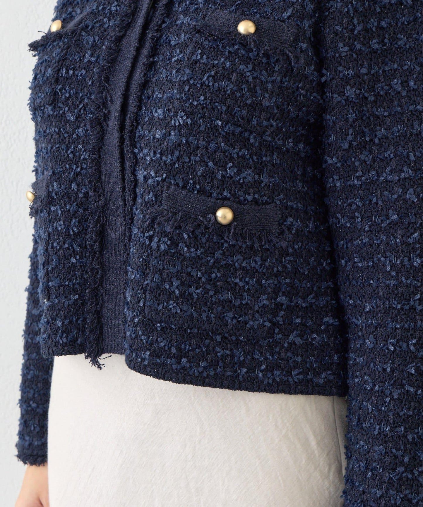 可成套搭配 花呢紋理 針織 夾克式開衫