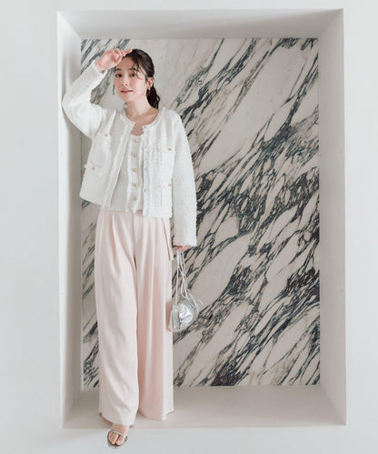 可成套搭配 花呢紋理 針織 夾克式開衫