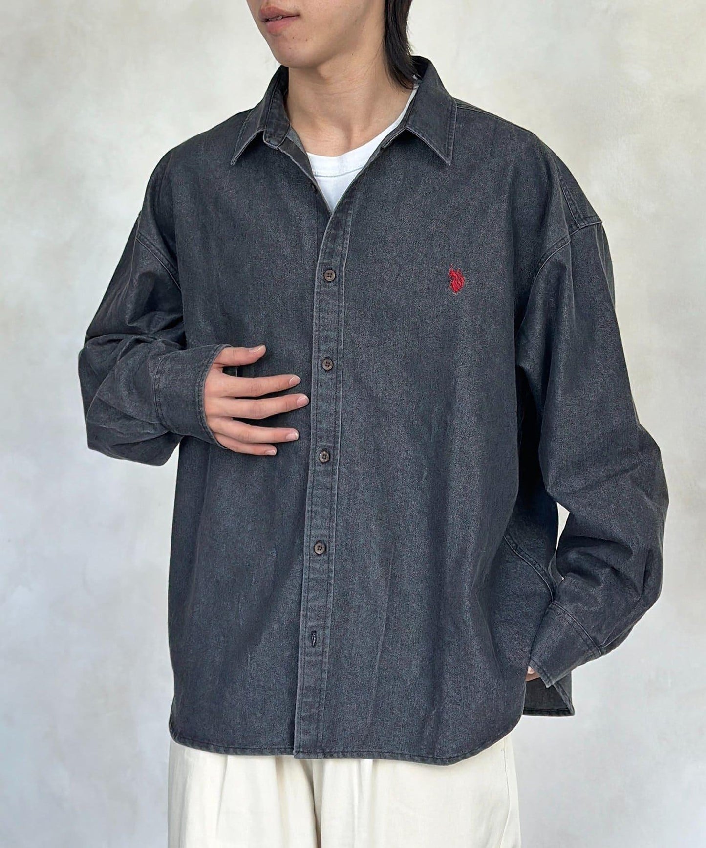 U.S. POLO ASSN. 單點刺繡 牛仔襯衫