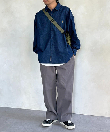 U.S. POLO ASSN. 單點刺繡 牛仔襯衫