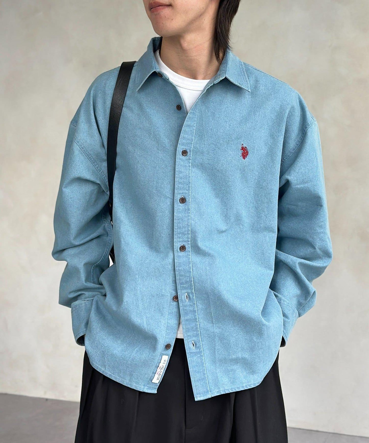 U.S. POLO ASSN. 單點刺繡 牛仔襯衫